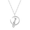 Colar Gato da Lua Prata Pura S999 Feminino Estilo Coreano Casual Colar Prata Esterlina Design Diamante Pingente Fofo