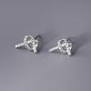 Aretes de nudo de diamantes de plata esterlina 925 para mujer, diseño simple y creativo, pequeños y exquisitos aretes de circonita de nudo concéntrico E8864