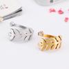 Fornecimento AliExpress de joias de aço titânio moda estilo japonês e coreano anel feminino simples folha uma geração de cabelo