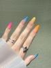 Gotas de agua con degradado de arcoíris para uñas, combinación de colores de arte de uñas, suministro directo transfronterizo de uñas postizas al por mayor, uñas a presión