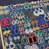 Pendientes de lujo con diamantes ligeros, estilo retro vintage europeo y americano, exagerados, estilo étnico industrial pesado, con gemas bañadas en oro.