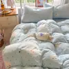 Juego de cuatro piezas de terciopelo de leche clase A invierno doble cara engrosado terciopelo coral ropa de cama para dormitorio estudiantil juego de tres piezas de franela edredón z