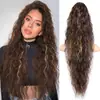 Coleta Sintética Estilo Europeo y Americano para Mujer, Cabello Largo Rizado Ondulado, Rizado Tipo Maíz Esponjoso, Coleta con Pinza de Garra, Fibra de Alta Temperatura