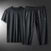 Verano Secado Rápido Ropa Deportiva para Correr Camiseta de Manga Corta Traje Deportivo Pantalones para Hombre Ropa Casual Talla Grande Seda de Hielo Conjunto de Dos Piezas