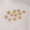 Contas Espaçadoras Flor de Pessegueiro Flor de Ameixa Lótus Cor Preservada Preenchidas com Ouro 14K Furo Passante Contas Soltas Materiais para Pulseira Colar de Fio DIY