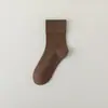 Meias Brancas Largas para Mulheres, Meias de Meia-Panturrilha para Primavera e Verão, Resistentes a Odores, Meias de Algodão Absorventes de Suor, Meias Sem Costura para Maternidade, Meias Longas Zhuji