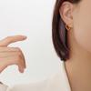 Pendientes de Marca French Simple de Forma Irregular Estilo Chic Amor Pendientes de Acero Titanio Chapado en Oro Real de 18k Pendientes