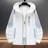 Chaqueta con Capucha para Hombre Adolescente de Verano con Protección Solar, Ropa Exterior de Moda, Corte Holgado, Talla Grande, Chaqueta Ligera y Transpirable con Protección Solar