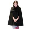Leche de Papaya Otoño e Invierno Nueva Llegada Estilo Coreano Elegante Cuello Cuadrado Chal Manga Dividida Poncho Holgado Abrigo de Lana Moderno