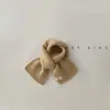 Bufanda Infantil Estilo Otoño e Invierno Color Sólido Etiqueta Pequeña Bufanda de Punto a la Moda Tendencia para Viaje de Bebé Cubrecuellos Cálido Invierno