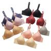 Atacado do Fabricante Venda Quente Fio Jacquard Fino Sem Fio Roupa Íntima para Mulheres com Seios Pequenos, Sutiã Confortável e Anti-Queda para Pessoas de Meia-Idade e Idosas