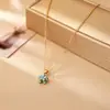 Populares Pendientes de Flor Turquesa de Doble Capa con un Sentido de la Moda de Alta Gama, Estilo de Lujo Ligero, Collar Colgante Fresco y Dulce