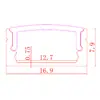 Canaleta de Luz Negra Mate 1709LED Tira de Luz Dura Carcasa de Aluminio para Canaleta Gabinete de Joyería Gabinete de Tira de Aluminio Tira de Luz Oculta