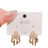 2025 Nuevos Pendientes Exquisitos de Flor con Lazo y Circonita Estilo Coreano Elegantes Versátiles de Moda Pendientes con Estilo