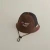 Chapéu de Pescador de Malha Novo para Bebê ao Ar Livre Chapéu de Sol de Verão com Letra Chapéu de Sol Infantil com Combinação de Cores Coreana Proteção Solar para Bebê Transfronteiriço