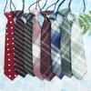 Corbata de Algodón para Mujer y Niños Creativa Divertida Dibujos Animados Estilo JK Universitario Ins Camisa Corta Corbata Rayada Lunares
