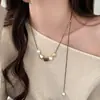 Nuevo Collar de Perlas con Cuentas de Piedra Ojo de Tigre Maillard Estilo Chino, Cadena de Clavícula Versátil Retro de Lujo Ligero de Alta Gama de Moda para Mujeres