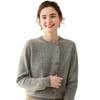 Cárdigan de Cachemira Roja de Invierno para Mujer con Cuello Redondo, Suéter Holgado de Punto, Prendas de Punto de Cachemira 100% de Manga Larga