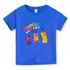 Blocos de construção digitais numberblocks roupas camiseta de manga curta conjunto infantil de tops e calças desenho animado estampado ins moda