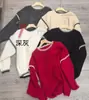 Estilo Preguiçoso Solto Tricô Pulôver com Costura em Bloco de Cores para Mulheres Outono e Inverno Novo Design Tricô Grosso de Gola Redonda Larga