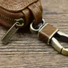 Estuche para Llave de Coche de Cuero de Vaca de Primera Capa con Acabado Aceite y Cera para Hombres, Estuche para Llaves con Patrón de Cocodrilo Retro para Mujeres, Estilo de Pareja Piel Genuina