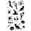 Pegatinas de Tatuaje de Halloween Transfronterizas, Calabaza Aterradora, Araña, Cara de Murciélago, Pegatinas Temporales Impermeables para Maquillaje de Fiesta, Venta al por Mayor