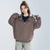 2025 Sudadera Cardigan Pesado Americano Youxu para Hombre y Mujer Primavera y Otoño 2025 Nueva Holgada Casual Juvenil con Capucha