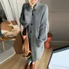 Cárdigan de diseño suelto para otoño e invierno de comercio exterior, elegante, grueso, suéter largo versátil, estilo casual