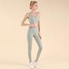 Traje de Yoga Nude para Fitness de Alta Intensidade e Embelezamento das Costas Calça de Yoga de Cintura Alta com Controle da Barriga Roupa Externa para Pilates Traje Esportivo para Mulheres