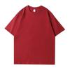 Camiseta de Algodão Penteado 200g com Manga Curta, Gola Redonda e Ombros Caídos para Homens e Mulheres, Cor Sólida, Corte Solto, Pode Ser Estampada com Logo, Manga Curta