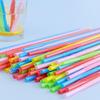 Pajita larga desechable de color flexible, de grado alimenticio, hecha a mano, para té con leche, para niños, 100 piezas