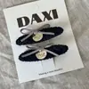 Pinza para el Cabello de Tela a Cuadros con Piedras de Azúcar y Diamantes de Imitación, Pinza para el Flequillo, Pinza BB, Pinza Lateral, Elegante Accesorio para el Cabello de la Frente para Mujeres