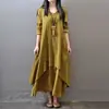 Vestido Longo de Dois Peças Estilo Novo Primavera 2026, Vestido Artístico de Linho Flare, Vestido Longo Solto de Algodão e Linho