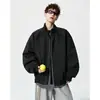 Jaqueta Bomber Gola Alta Retrô Masculina Scoundrel Cool Sensação de Alta Classe Jaqueta Cleanfit Jaqueta de Baseball Americana Curta Ombro Reto
