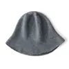 Gorro de punto de cachemir estilo coreano sombrero de pescador versátil para mujer hace que la cara se vea más pequeña sombrero tipo cubeta otoño e invierno cálido moda sombrero de cubo