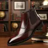 Botas de couro Chelsea, sapatos de couro de cano alto, novas botas Martin masculinas de tamanho grande para exportação, sapatos slip-on retrô, estilo cowboy western