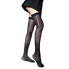 Calcetines hasta el muslo con puños acanalados, Calcetines hasta la rodilla de aceite de caballo, Calcetines JK, Calcetines largos hasta la rodilla, Seda blanca brillante, Calcetines transparentes sexys de aceite de caballo para verano