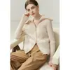 Baicaierong Outono/Inverno 2026 Suéter Feminino de Caxemira Cardigan com Zíper Design Versátil Tricô de Lã