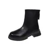 Botas Martin Femininas 2026 Novo Estilo Mais Vendido Temporada Outono/Inverno Botas Femininas Super Populares Sola Grossa Botas Emagrecedoras Estilo Britânico Botas de Cano Curto com Pelúcia Adicional Femininas