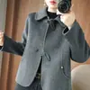 Elegante abrigo de lana de doble cara para mujer, nuevo estilo otoño e invierno, abrigo corto para señoras menudas de mediana edad