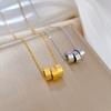 [acero de titanio de cuerpo completo] Anillo romano temperamento personalidad viento minimalista horno collar de oro real femenino cadena clavícula ins