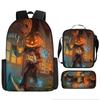 Mochila de Halloween Mais Vendida da Amazon, Conjunto de Três Peças Fantasma Abóbora, Mochila Escolar para Estudantes do Ensino Fundamental e Médio, Mochila Infantil, Bolsa de Ombro
