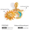 Colar Transfronteiriço de Aço Inoxidável Série Oceano Pingente Conjunto de Três Peças Óleo Gotejante Pássaro Voador Estilo Fresco e Delicado Impermeável Clavícula
