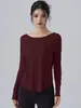 Novas Roupas de Yoga Cor Nude Outono e Inverno para Mulheres Tops de Yoga Canelados de Manga Longa Justos Roupas Esportivas Soltas para Pilates e Ar Livre