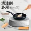 Escova Redonda de Bambu para Frutas e Vegetais Escova de Pote Escova de Lavar Louça de Cozinha Escova com Cabo Longo Escova com Cabo Curvo Escova de Limpeza Escova de Bambu Remoção de Poeira Escova de Cama