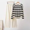 Suéter transfronterizo europeo y americano Amazon comercio exterior ropa de mujer otoño e invierno bloqueo de color simple de manga larga moda casual traje de punto