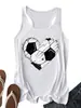 Amazon eBay sitio independiente casual cómodo moda mujer nuevo corazón de fútbol forma de corazón top sin mangas cruzado comercio exterior transfronterizo