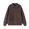 Cardigan de Tricô Yidao Vintage 2026 Outono Novo Estilo Japonês Retrô Cor Sólida Estilo Old Money com Botões para Homens