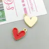 1 nuevo colgante de aleación de gota de aceite de colores, colgante de simulación hueco de amor, rosa, alas, accesorios para manualidades DIY