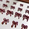 Acessórios para Unhas com Laços Vinho Resina 3D Fita de Ano Novo Gravata Borboleta Decorações de Unha Acessórios para Unhas Strass Atacado